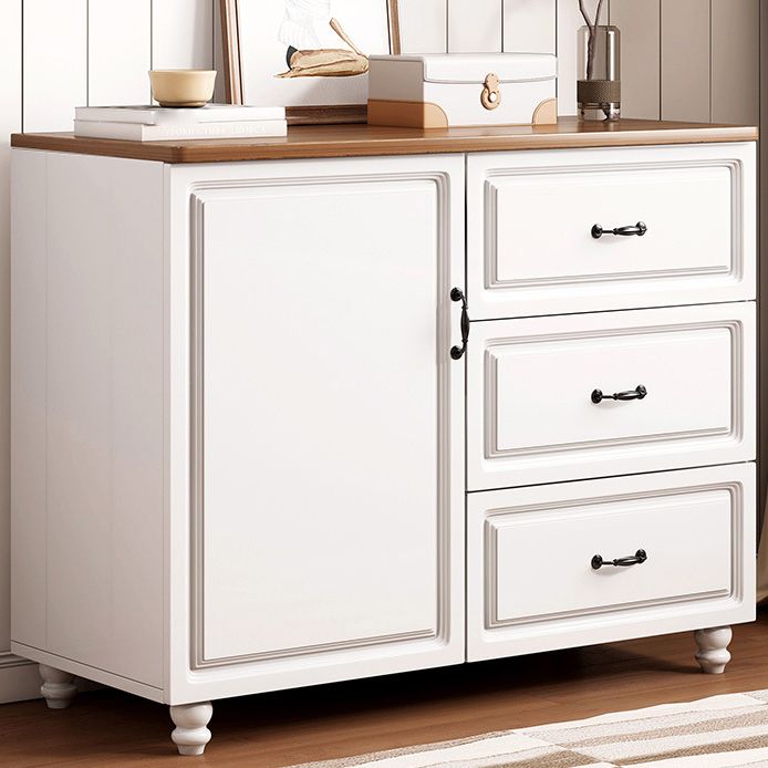 Wood Accent Cabinet with Drawers 14.96" Wide Modern Standard Side Cabinet