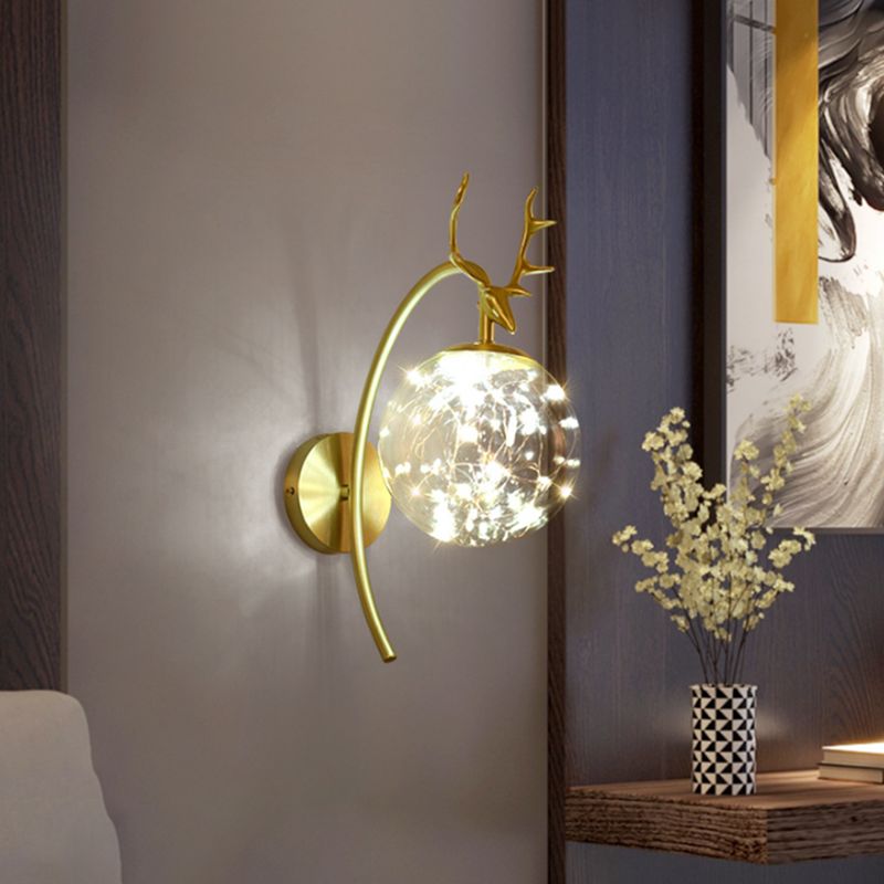 Glaskugelform Wand Licht moderne 1-Licht-Wandmontageleuchte