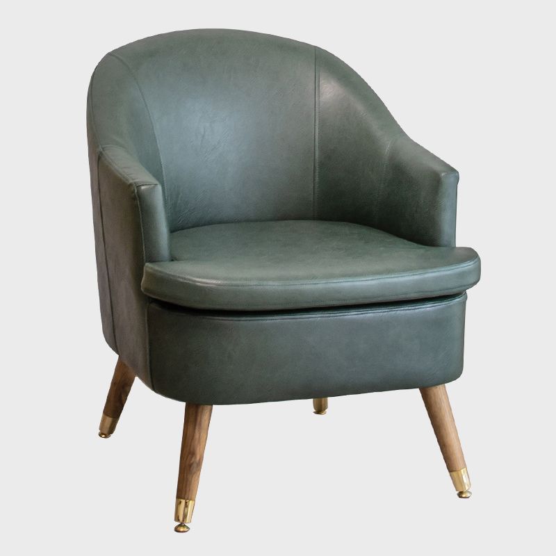 Minimalist Style Upholstered Side Chair Solid Back Arm Single Dining Side Chair for Home