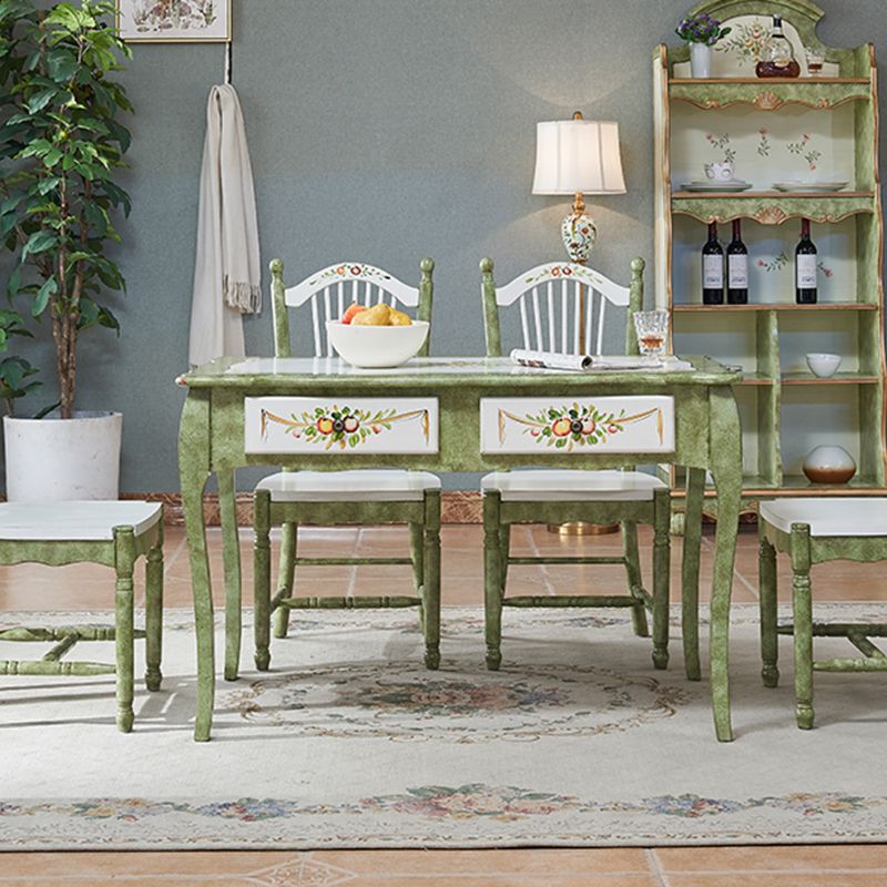 Mid-Century Modern Dining Table Rectangle Solid Wood Dining Table for Home Use