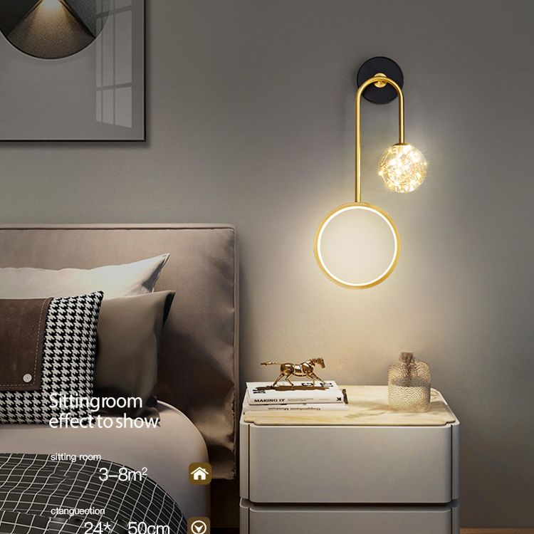 Metallo lampada appesa a parete in vetro a parete a parete in metallo a parete a parete con piastra backplate metallica