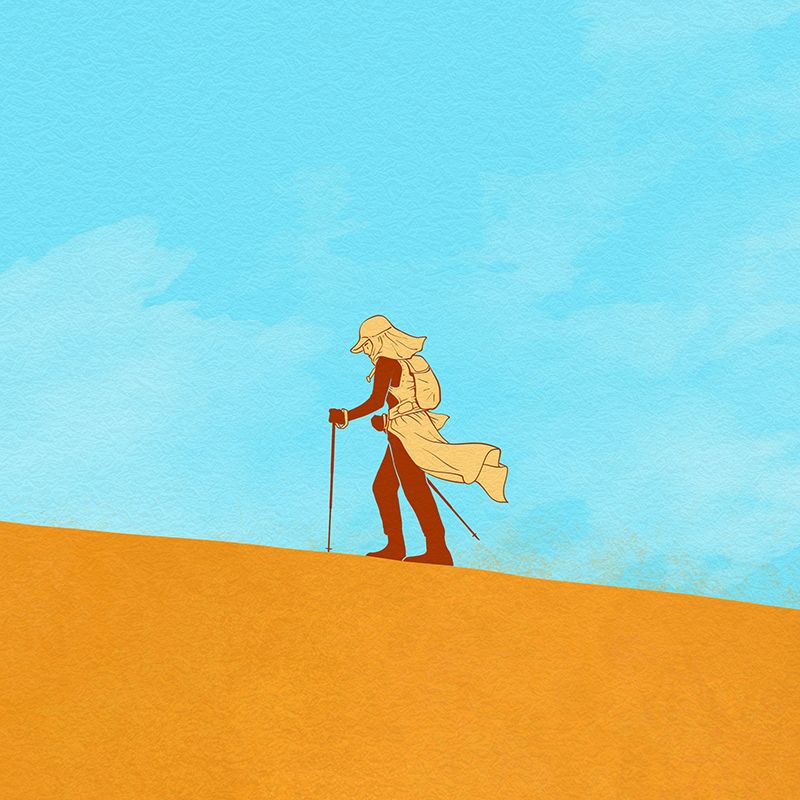 Eco-friendly Wall Mural Wallpaper Desert Illustration Sitting Room Wall Mural