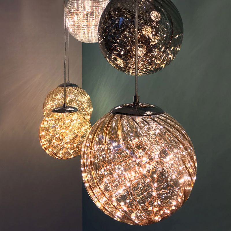 1-Light Blown Glass Suspension Pendant Light Contemporary Style Down Mini Pendant for Dining Room
