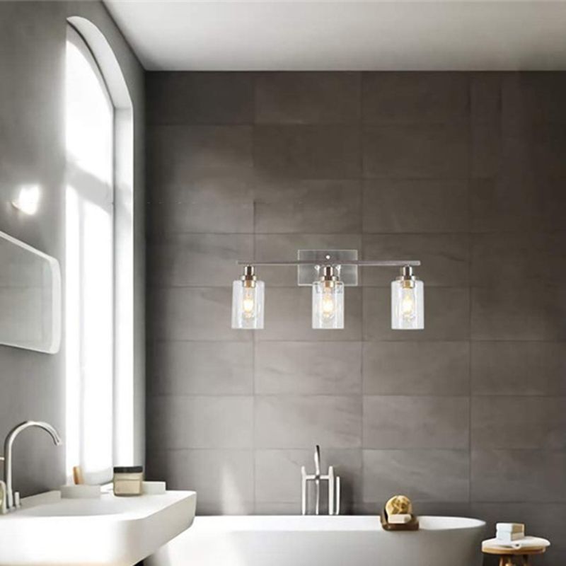 Simplicità industriale Cilindro Vanity Sconce Sconce Sfoglio monte muro di vetro per bagno