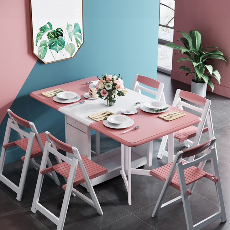 Rubberwood Solid Wood Table Mid-Century Folding Dining Table for Home (only Table)