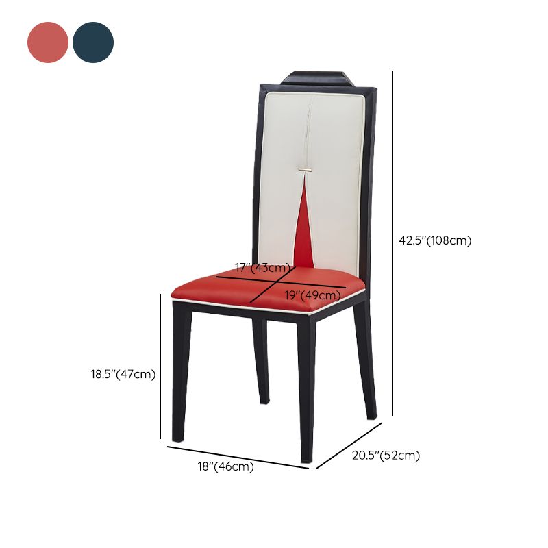 Faux Leather Dining Chairs Glam Style High Back Dining Chairs