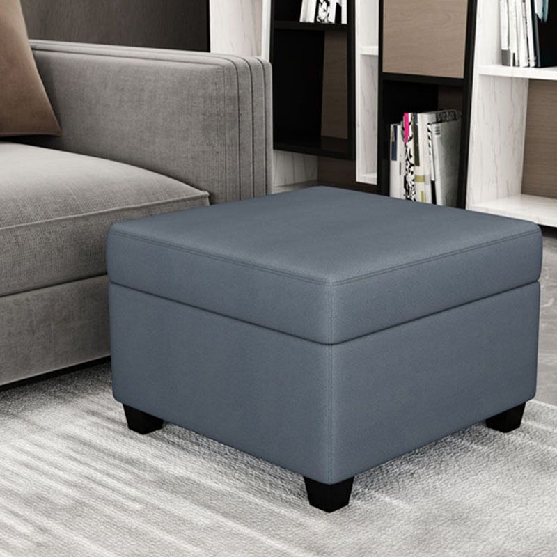 Contemporary Storage Ottomans Square Leather Storage Ottomans with Legs