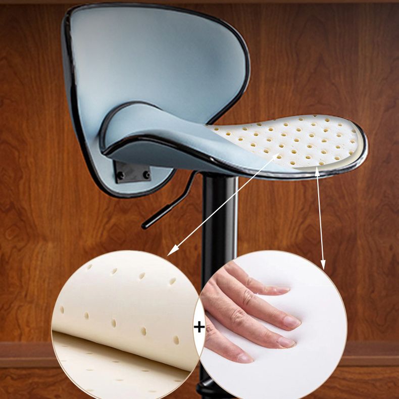 Scandinavian Metal Stool Fabric Upholstered Round Seat Counter Stool in Matte Finish