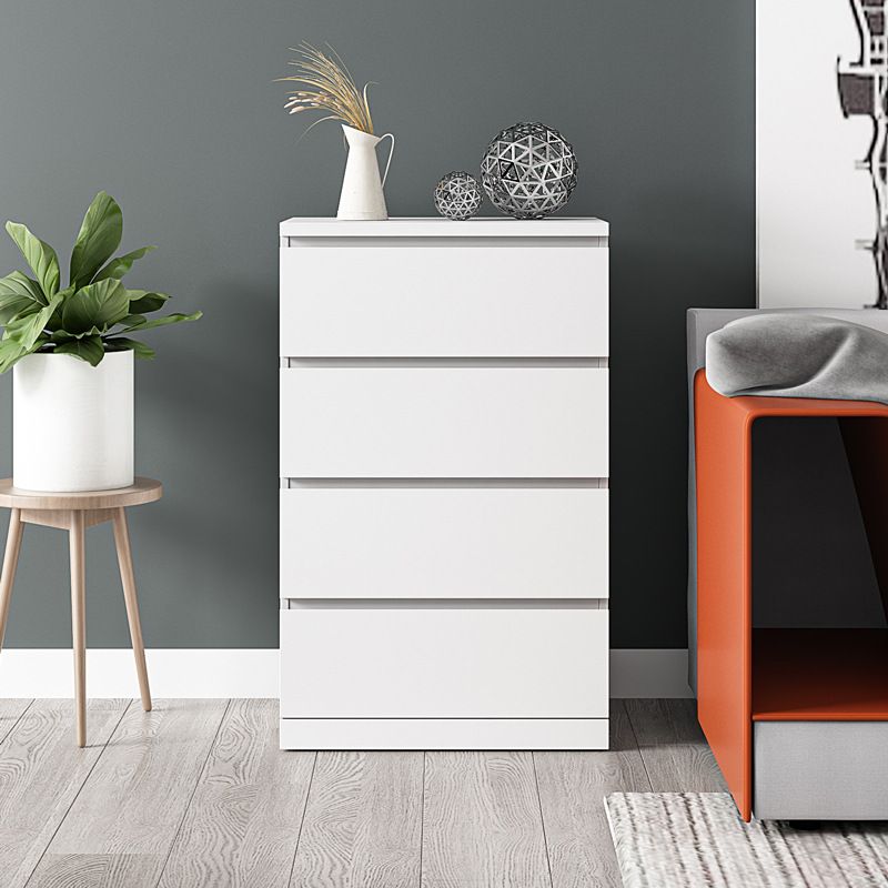 Contemporary Wood Accent Chest with 4/5 Drawers Rectangle Standard Chest