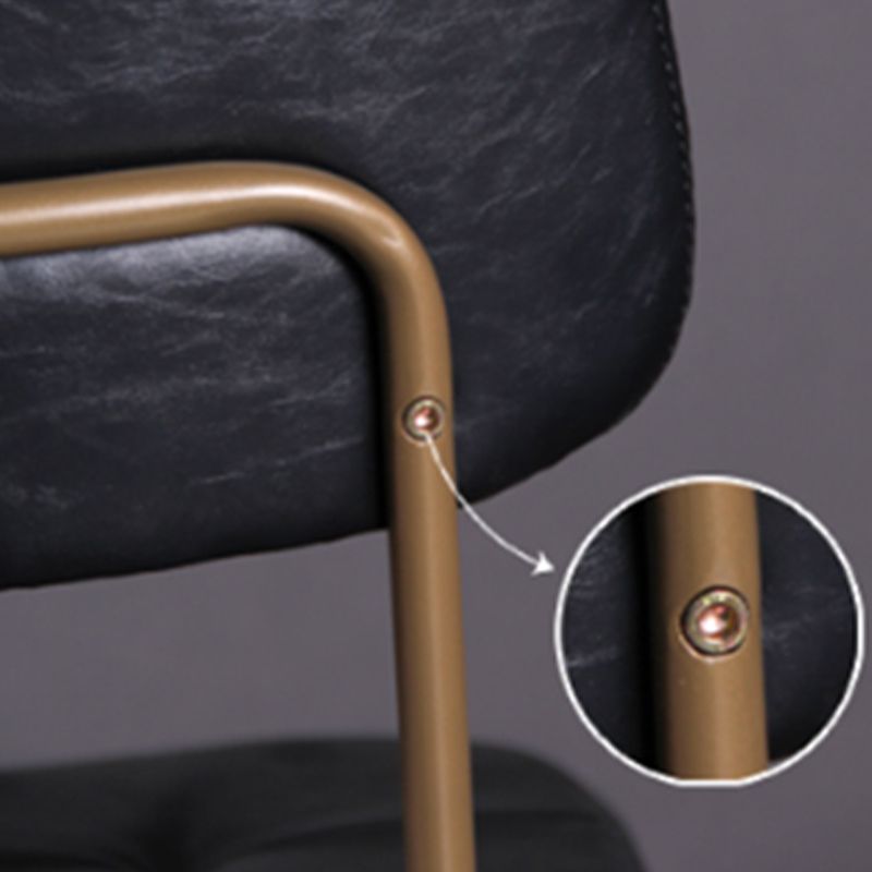 Modern Style Bar Stool Leather Backrest Bar Stools with Wooden Base