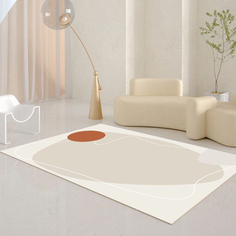 White Tone Home Decoration Carpet Modern Abstract Color Block Area Rug Polyester with Easy Care Rug