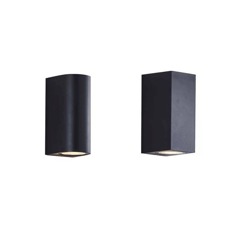 Single Contemporary Black Wall Mounted Sconce Metallic LED Wall Light