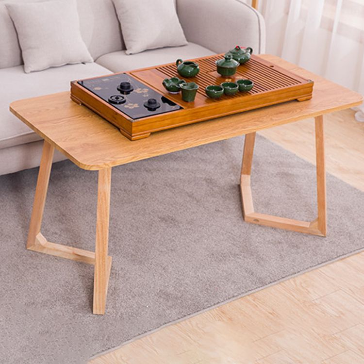 Modern Wooden Rectangular Coffee Table Cocktail Table in Natural