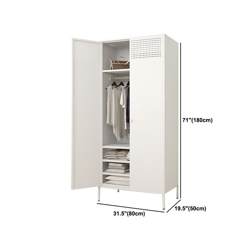 Contemporary Style Wardrobe Metal Wardrobe Closet with Shelves