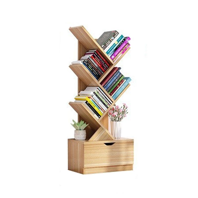 Scandinavian Style Shelf Bookcase Closed Back Bookcase for Office and Home