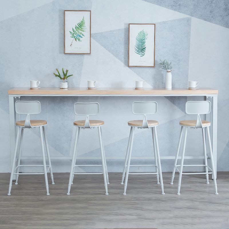 Glam Style 1/2/4/5 Pieces Bar Table Set Rectangle Bar Table with High Metal Stools