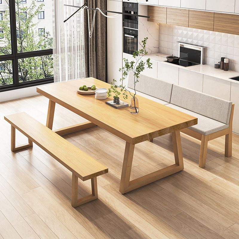Modern 1/4/5/7 Pieces Dining Set Rectangle Pine Wood Dining Table for Dining Room