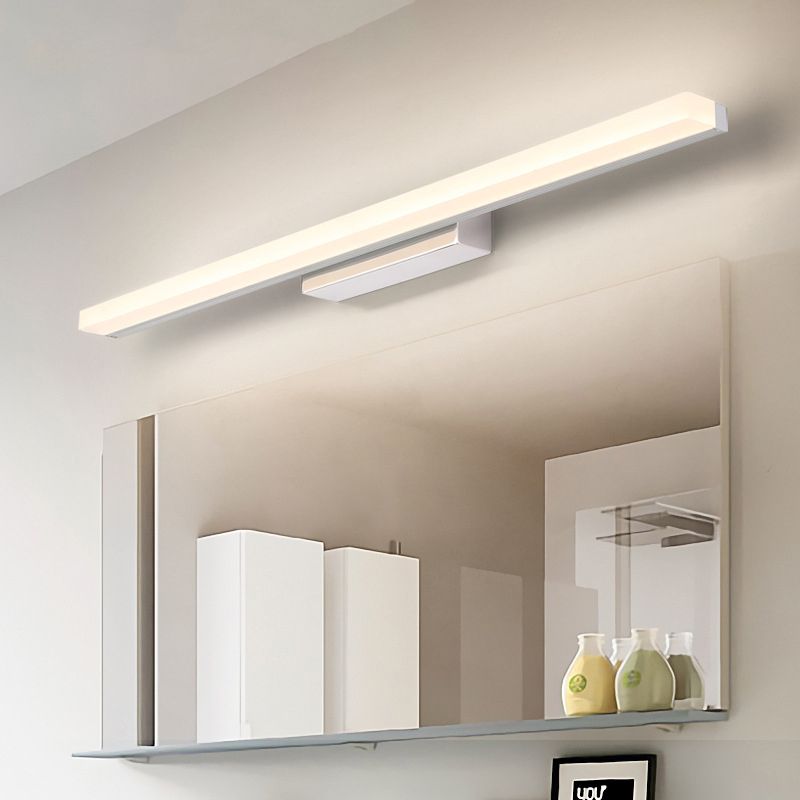 Lineare Waschtischspiegel -Licht moderner LED -Acrylleuchtenleuchte mit Edelstahlbasis