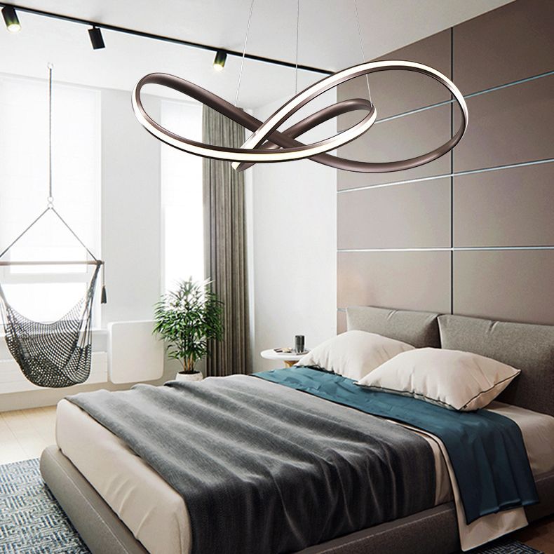 Postmodern Twist Suspended Lighting Fixture Metal Hanging Ceiling Fixture for Restaurant