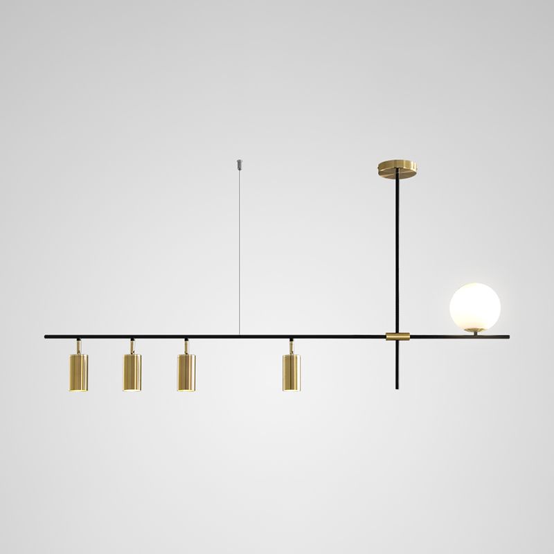 Luces de isla de forma lineal iluminación de isla de metal de estilo moderno