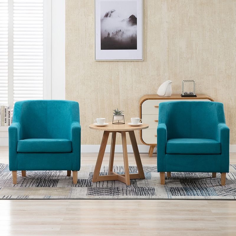 27.55" W Velvet Arm Chair Basic 4 Legs Accent Chair with Tight Back and Square Arms