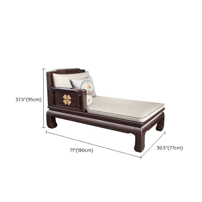 Square Arms Chaise Lounge Chair Cushioned Chaise with Pillow