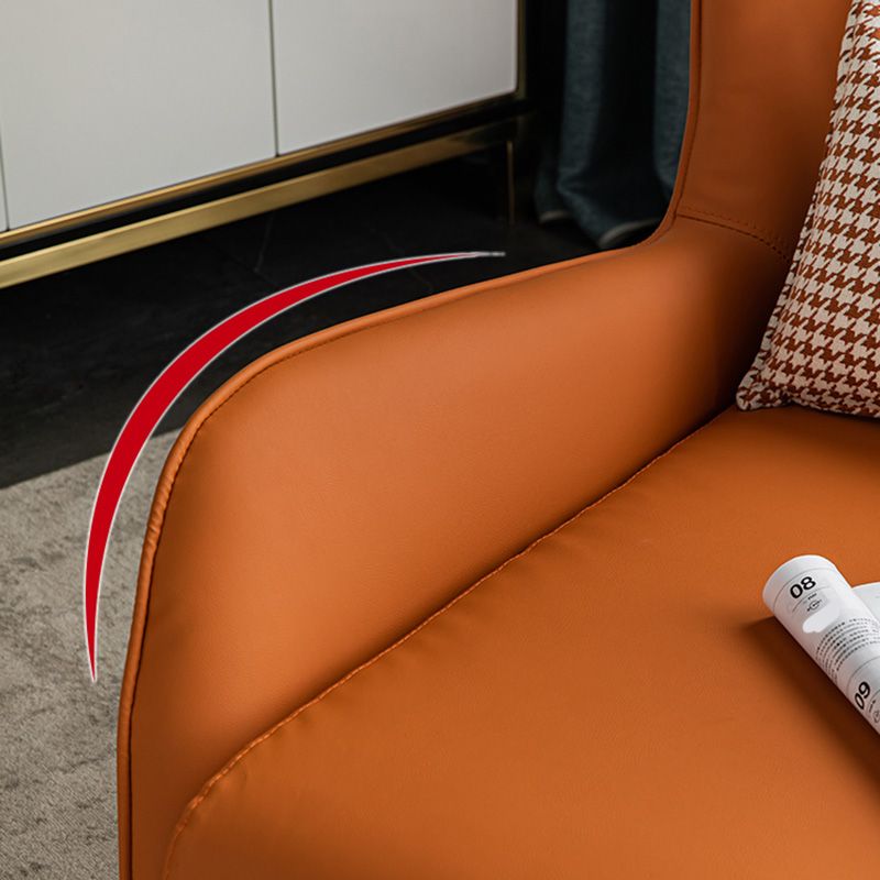 28.34" Wide Faux Leather Armchair Arms Included Chair with Pillow Back