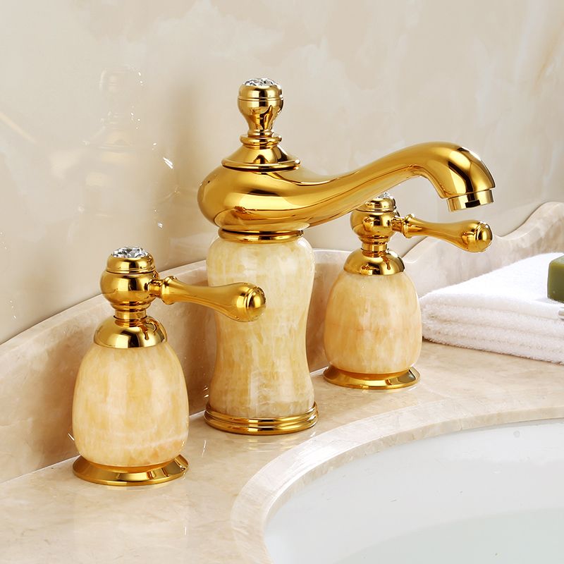 Traditional Wide Spread Bathroom Faucet Elegant Lavatory Faucet