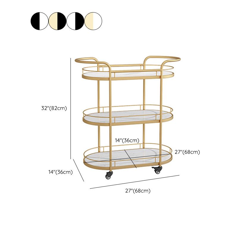 Modern Open Storage Kitchen Trolley Dining Room Rolling Prep Table