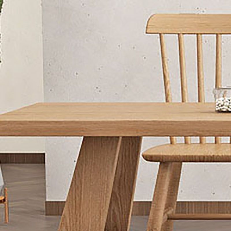 Rectangle Dining Table Contemporary Style Solid Wood Dinner Table for  Kitchen Home