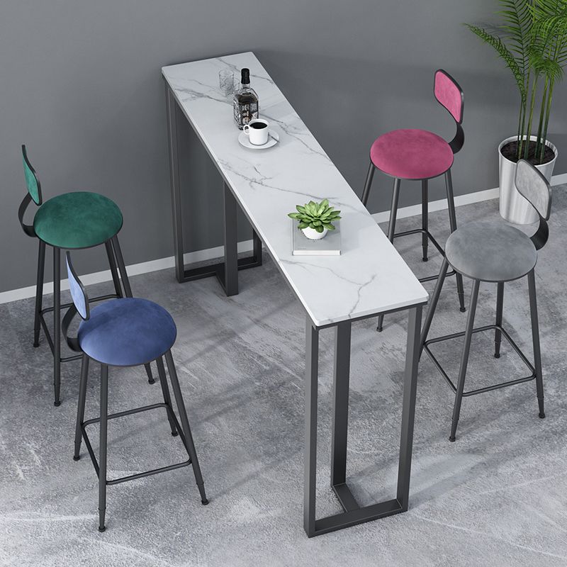 Metal Barstools Glam Armless Bar Stools with Black Metal Base