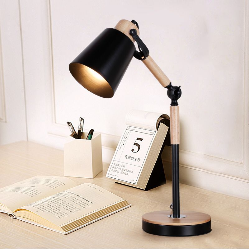 Lampada da tavolo Bell moderna in metallo con 1 lampadina, lampada da comodino bianca/nera per soggiorno