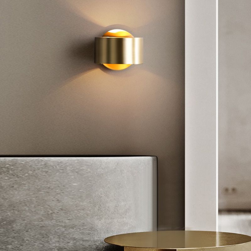 Gold Cylinder Sconce Light Fixtures Modern Style Metal 5 Lights Wall Mount Lamp