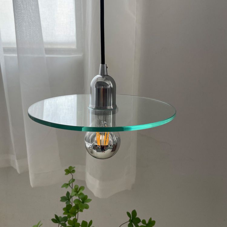Verre transparente en verre moderne Pendre de plafond mince à 1 lumière pour le café