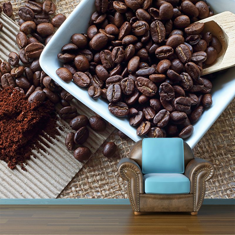 Strong Coffee Modern Wall Covering for Coffee Shop and Living Room, Waterproofing