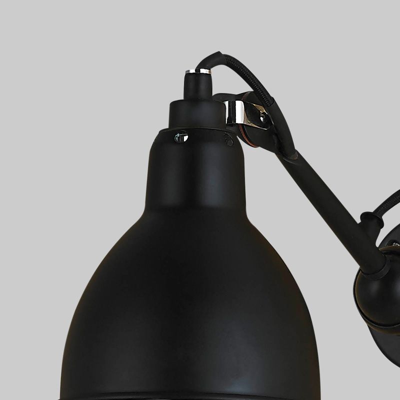 Modern Style 1 Head Wall Mounted Lamp with Metal Shade Black/White Domed Sconce Lighting for Living Room