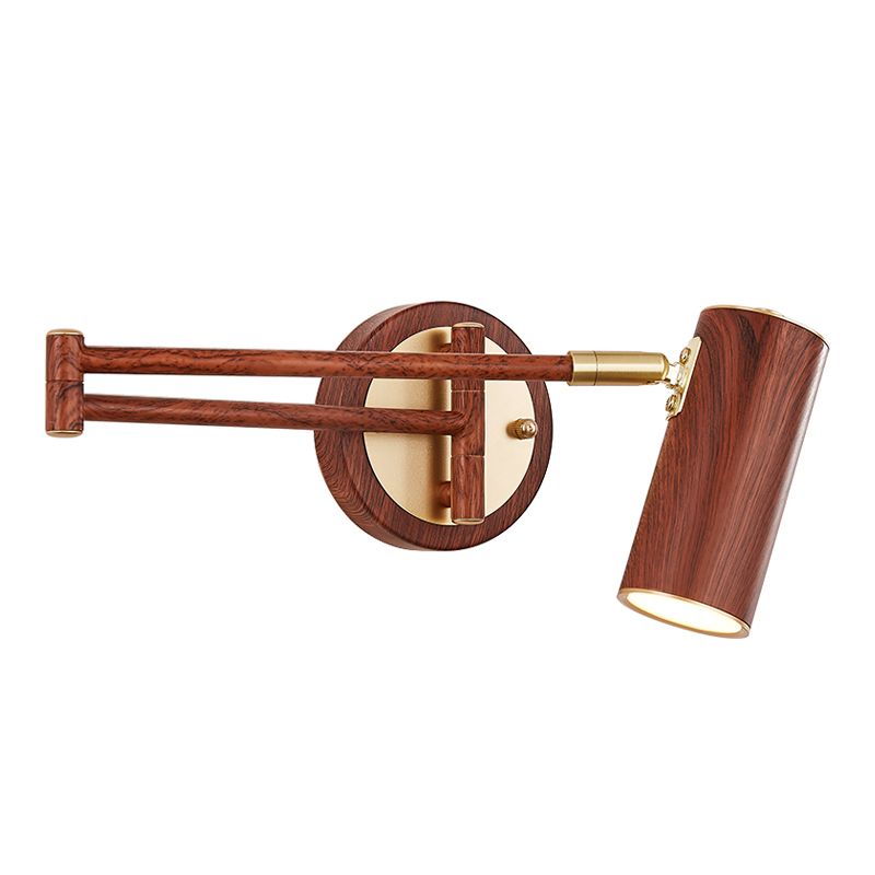 1-Licht-Zylinderwandbeleuchtung moderner Metallwandmontageleuchte in Braun