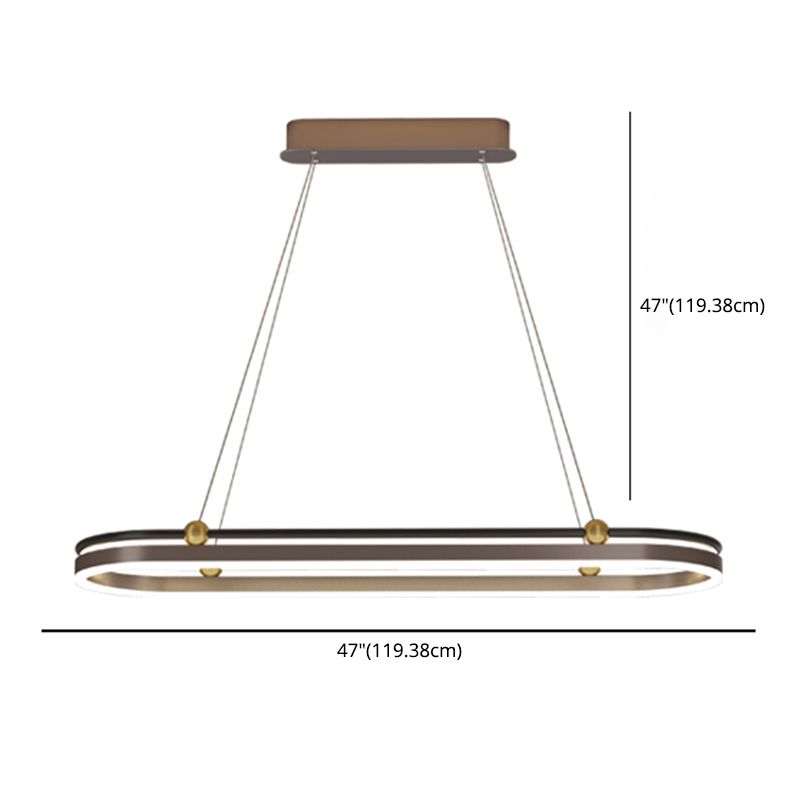 Dining Room Modern Island Light Fixture LED Linear Aluminum Pendant Light