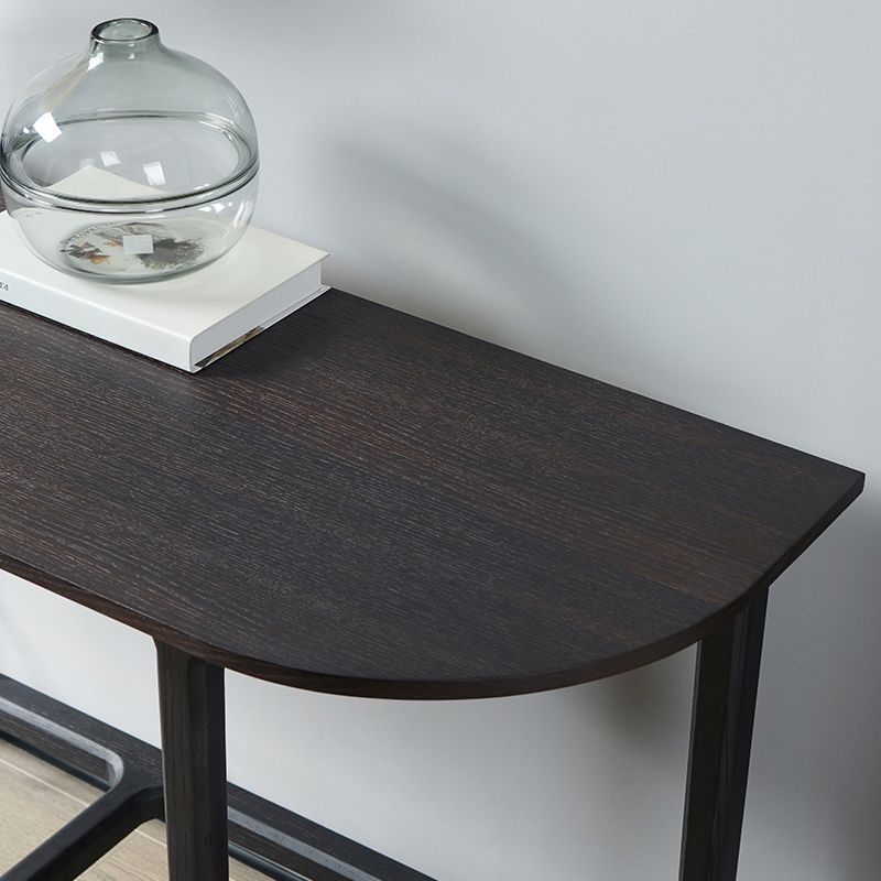 Modern Half Moon Console Table Wooden Console Sofa Table in Black