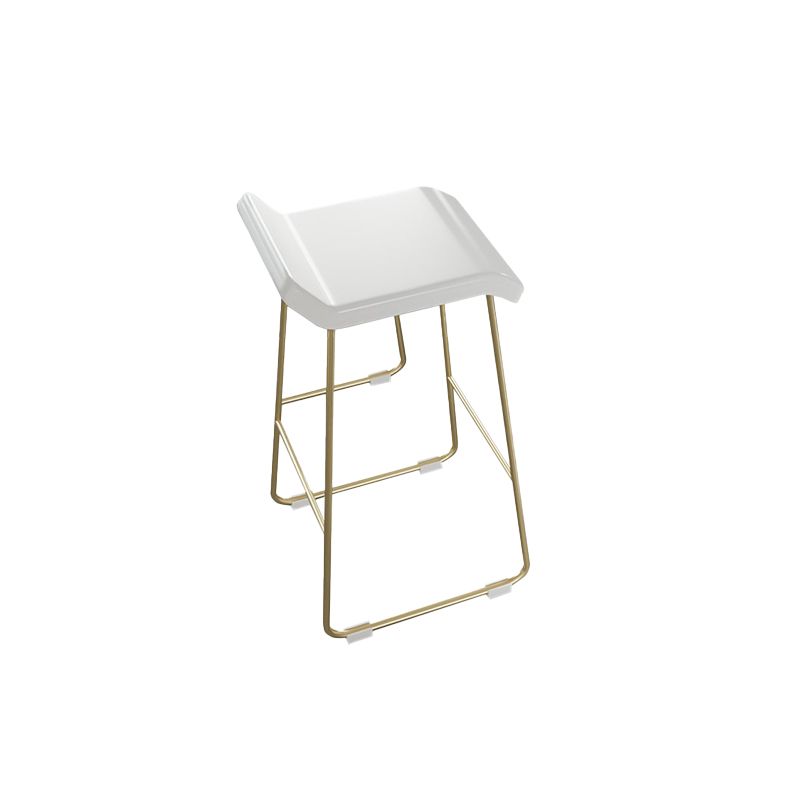 PU Leather Barstools Industrial Metal Armless Bar Stool with Footrest