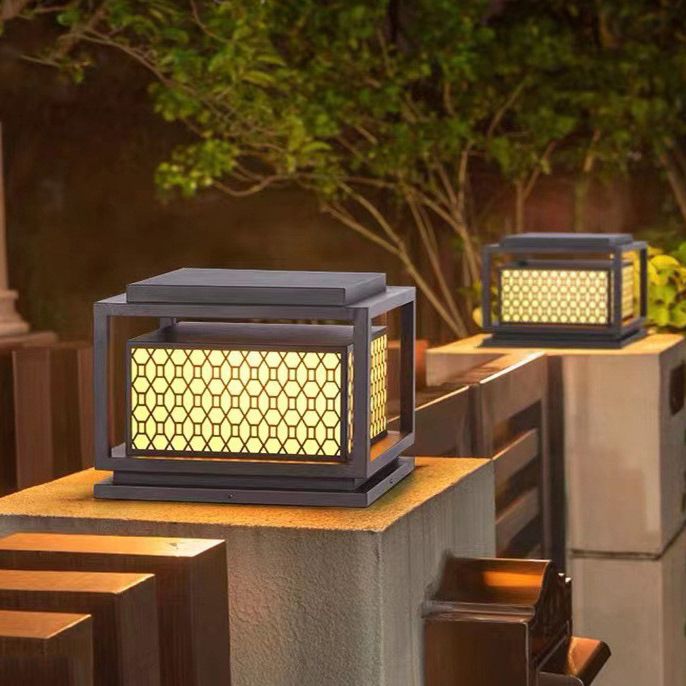 Waterproof Square Pillar Lamp Blown Solar Outdoor Lights for Garden