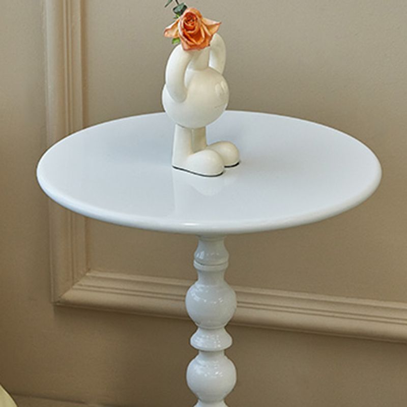 Round Top Pedestal Side Table Contemporary Metal Side End Table