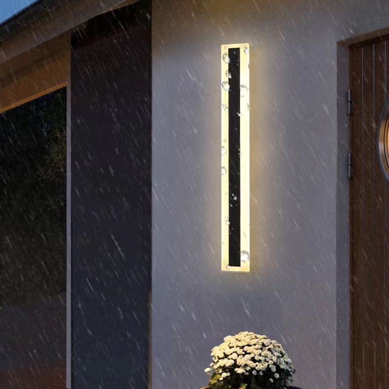 Metal Linear Shape Wall Sconces Modern 1 Light Wall Mount Light Fixture in Black