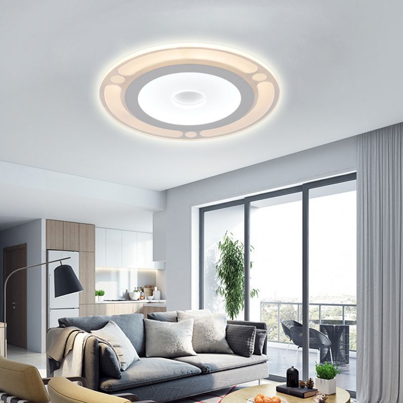 8"/16.5"/20.5" Wide Ring Bedroom Flushmount Acrylic LED Contemporary Ceiling Flush Mount Light in Warm/White Light