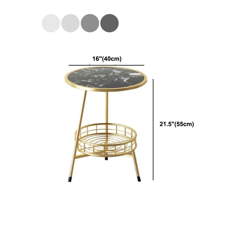 Shelving Glam Bedside Cabinet Open Storage Metal Bed Nightstand with Legs