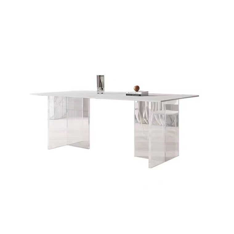 Modern Dining Set 1/4/5/7 Pcs Acrylic Pedestal Dining Table with Chairs