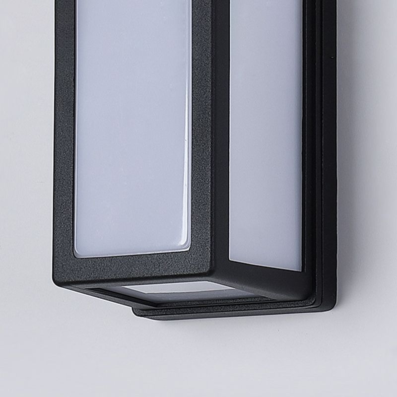 Moderner Stil rechteckiger Wandlampe Leuchte Metall 1 Lichtwandmontierte Beleuchtung in Schwarz