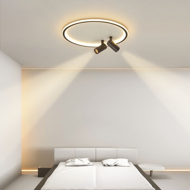 Circle Ceiling Light Fixture Minimalist Style Metal LED Ceiling Mount Lighting