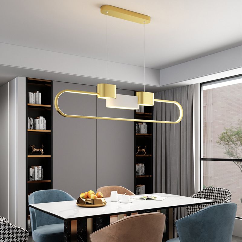 LED Esszimmer Island Lampen Einfachheit Oval Metall Anhänger Leuchte