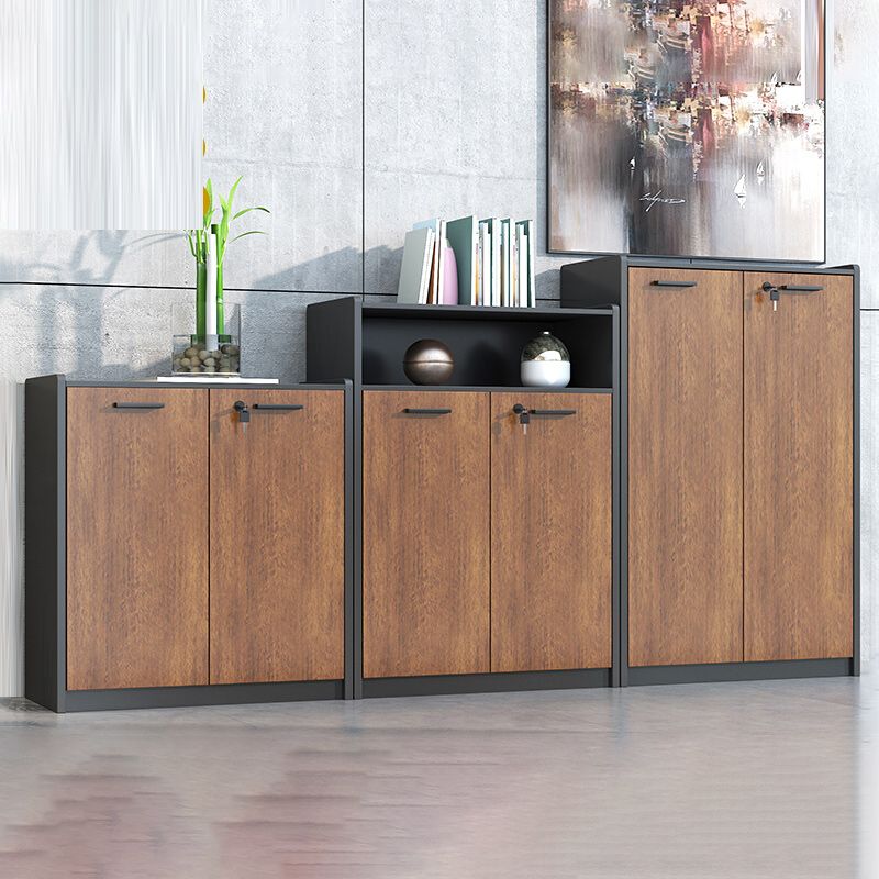Contemporary File Cabinet Wooden Frame Key Lock File Cabinet for Office